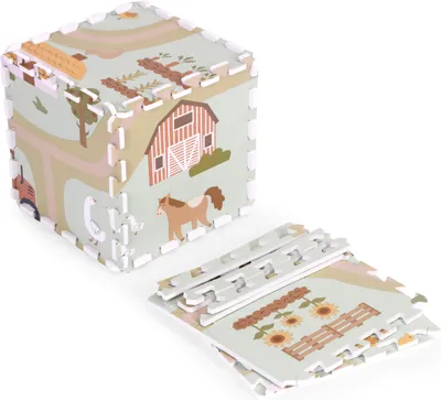 Obrázek produktu pro ECOTOYS ECOEVA019 Pěnová hrací podložka pro děti Farma 90,5×90,5 cm, 21 dílů
