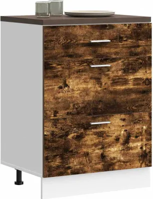 Produktbild von "2026 Promotion" Küchenunterschrank - Sideboard Küche - Lyon Räuchereiche Holzwerkstoff - Mehrzweckschrank CC31368