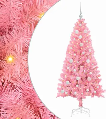 Image de Sapin de Noël avec 150 LED avec support Rose 150 cm PVC