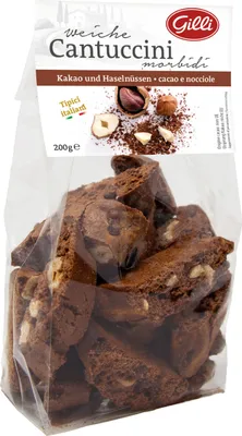 Zdjęcie produktu dla Delikatne ciasteczka cantucci z kakao i orzechami laskowymi, 200 g - Gilli
