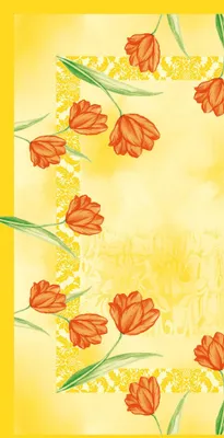 Produktbild von Airlaid Tischdecke Sally in Gelb-Orange, 80 x 80 cm, 20 Stück - Mank - Mitteldecke Floral Blumen Sommer