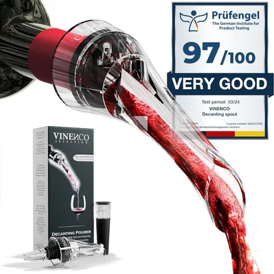 Produktbild von Weinkaraffe - Rotweinkaraffe, Dekanter, Luftschleuse für Wein - Ausgießer, Weinflasche, Dekantiervorrichtung
