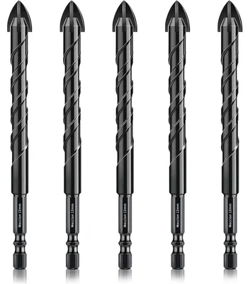 Zdjęcie produktu dla Zestaw wierteł do płytek 5-częściowy, 12 mm, z węglika wolframu, do płytek, ceramiki, szkła i muru