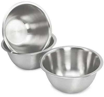 Produktbild von PromoHome® 3-teiliges Edelstahl-Schüsselset – stapelbare Servierschalen für Küche und Tisch, 20 cm, Silber