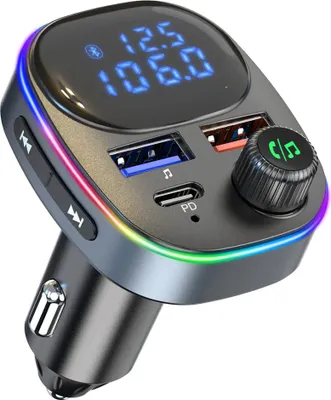Produktbild von REVENTO® Auto Bluetooth FM Transmitter - Drahtloser Radio Kfz-Empfänger Adapter mit Freisprecheinrichtung, Faste Dual USB
