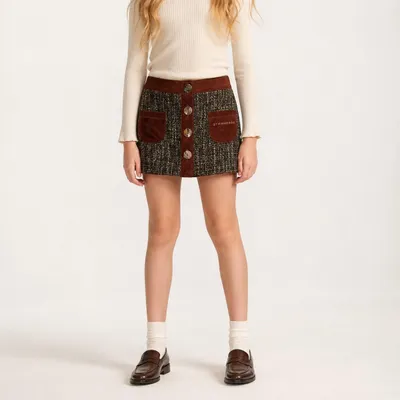 Produktbild von 63106 STRENESSE Kids Rock Mädchen Braun Gr. 140 – Kuscheliger Kinderrock für den Winter