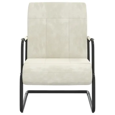 Immagine prodotto di vidaXL sedia a sbalzo in velluto bianco crema