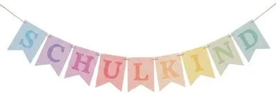 Produktbild von Schulkind Girlande sanfte Farben für Einschulung Mädchen Erstklässler Hängende Deko 3m Band