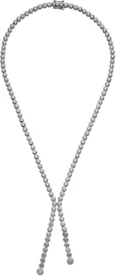 Produktbild von Collier Silberkette Halskette Halsschmuck mit weißen Zirkonia 925 Silber 42cm