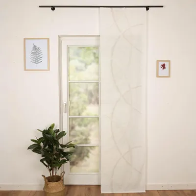 Produktbild von Schiebevorhang Voile Kreise wollweiß natur mit Technik 245x60