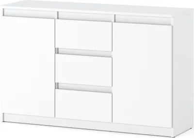 Zdjęcie produktu dla Komoda Biała Z 3 Szufladami 120Cm Do Salonu Sypialni Pokoju Młodzieżowego