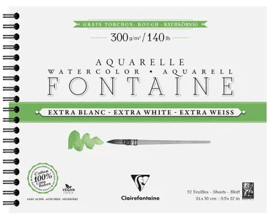 Productafbeelding van Clairefontaine 976091C, Notitieboekje met aquarelpapier, 300 g/m², 12 vellen