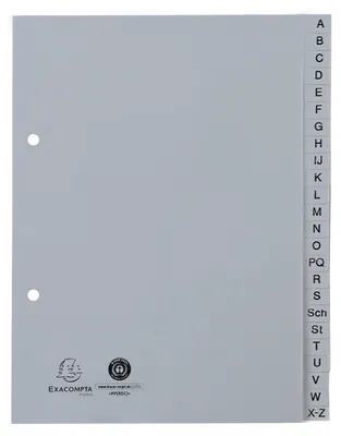 Obrázok produktu pre Exacompta 1743B Ordnerregister Halbformat A-Z grau 24-teilig