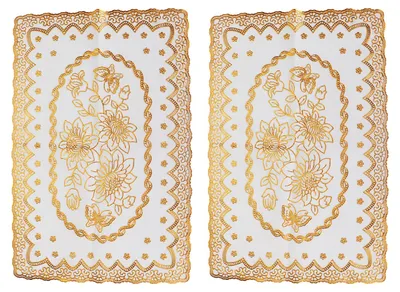 Obrázek produktu pro 2 ks PVC podložky na stůl, 30 cm × 45 cm, zlaté prostírání a podtácky, kuchyňská a svatební dekorace, styl 1