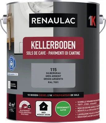 Produktbild von RENAULAC Kellerfarbe seidenmatt silber 5 l