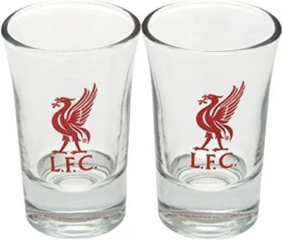 Image de Set de verres à shot Liverpool FC, 2 pièces BS1411 (taille unique) (Transparent/Rouge)