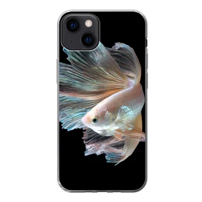 Produktbild von MuchoWow® Handyhülle Schutzhülle Hülle für iPhone 13 Fisch - Schwanz - Schwarz Silikon Softcase Handy Hülle - Karteninhaber