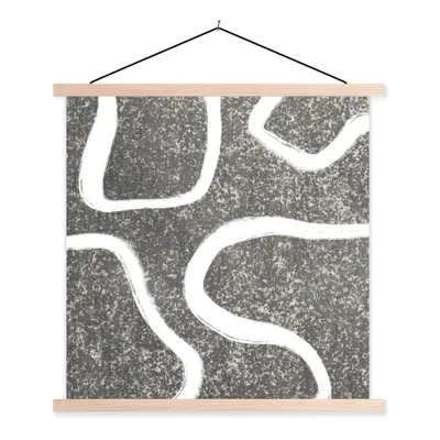 Produktbild von MuchoWow® Textilposter Abstrakt - Minimalismus - Design 40x40 cm mit holzfarbenen Rahmen - Posterleiste