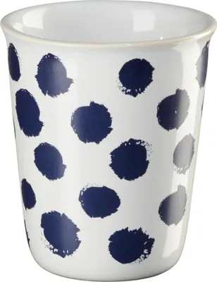 Produktbild von ASA Selection Becher Espresso Dark Blue Spots, Espressobecher, Kaffeetasse, Tasse, Steinzeug, Weiß Glänzend, 100 ml, 44012214
