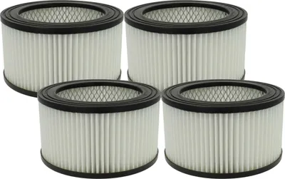 Produktbild von vhbw 4x Faltenfilter kompatibel mit aspiracenere nrj802 18l/80860 1200w Aschesauger - Patronenfilter Schwarz Weiß Abwaschbar