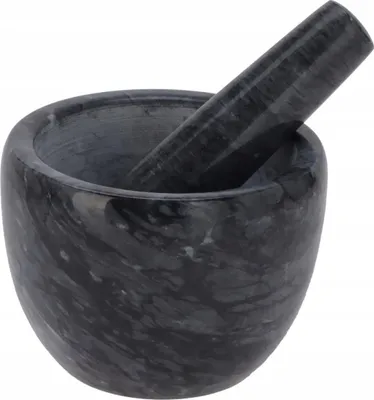 Obrázok produktu pre Mlynček na korenie z čierneho mramoru, 12 cm