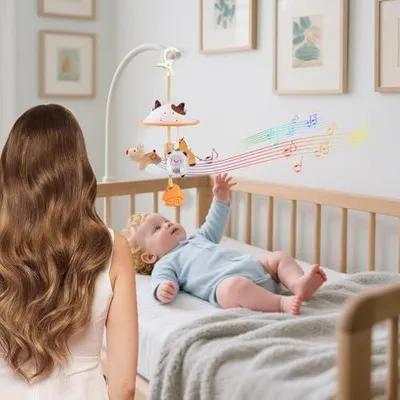 Produktbild von Musikspielzeug für Babys am Autositz – Hängespielzeug für Babys und Kleinkinder, Reisebegleiter und Kinderwagenzubehör