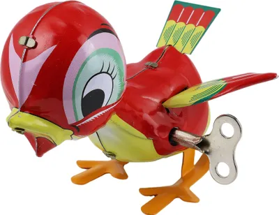 Produktbild von Blechspielzeug Ente rot Aufziehente Wasservogel Blechente