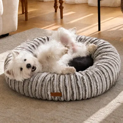 Image de Lit pour chien, lit pour chat, orthopédique, lavable, 76 x 76 x 18 cm, couleur marron