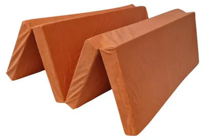 Productafbeelding van Natalia Spzoo vouwmatras 180x120x8 cm, oranje - 4-delig schuimmatras, afneembare en wasbare hoes, voor logees, thuis en op de camping, ruimtebesparend