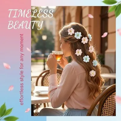 Produktbild von 10 Blumen-Haarspangen im Boho-Stil für Damen und Mädchen, Hawaii-Blumenschmuck mit künstlichen Blumen, Haarclips für Strand, Party, Hochzeit und Brautfrisuren