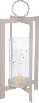 Produktbild von Gilde Windlicht, "Sternenmädchen", Sternmotiv, Glas, Metall, grau, VE 3, L. 13.5 cm, B. 13.5 cm, H. 42 cm 69765 4063387697658