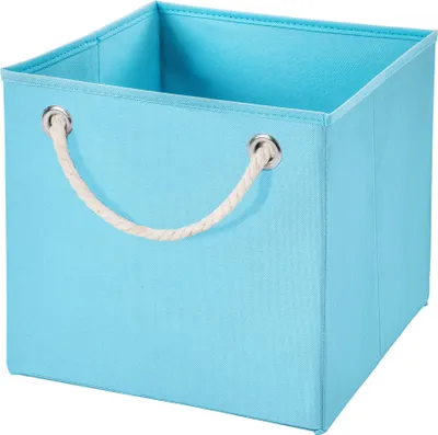 Produktbild von 1x Aufbewahrungs Korb Hellblau Faltbox 15 x 15 x 15 cm  Regalkorb von Stick&Shine faltbar mit Kordel