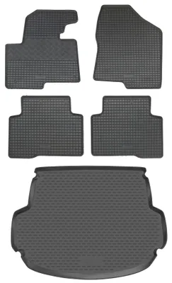 Produktbild von Gummi Kofferraumwanne + Fußmatten Set für Hyundai Santa Fe 3 DM, Bj. 2012-