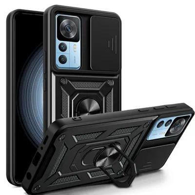 Produktbild von Outdoor Panzer Hülle für Xiaomi 12T / 12T Pro mit Kameraschutz Ringhalter Schwarz