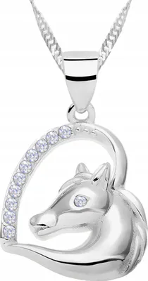 Image de Collier en argent Cœur & Cheval Zirconia Argent 925
