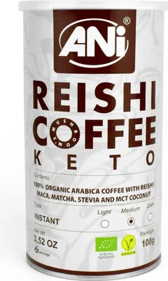 KAWA ROZPUSZCZALNA ARABICA Z REISHI KETO BIO 100 g - ANI