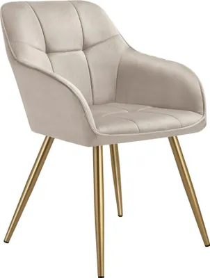 Produktbild von tectake® Esszimmerstuhl Marilyn gepolstert, in Samtoptik, gesteppt 58 x 62 x 82 cm