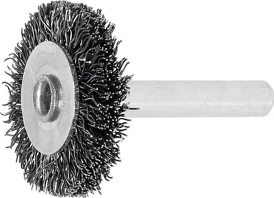 Zdjęcie produktu dla Lessmann Szczotka okrągła z trzonkiem Drut stalowy 0,30 mm, średnica szczotki x szerokość włosia: 30 x 6 mm