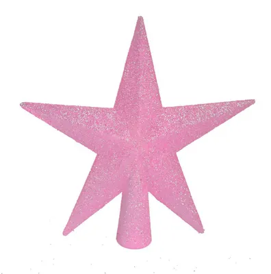 Immagine prodotto di Punta per albero di Natale, stella scintillante, rosa, 11 cm