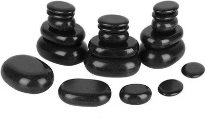 Produktbild von Basalt-Massagesteine für Hot Stone Therapie - 20 Stück - Naturstein-Set