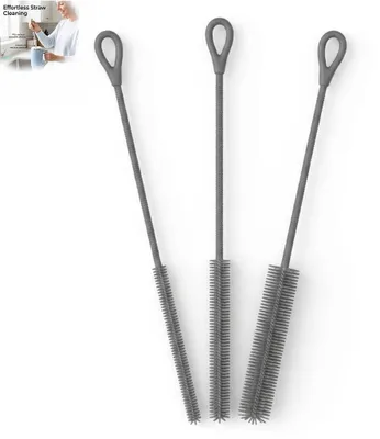 Trinkhalmbürsten-Set 3-tlg. 3/6/9 mm, Silikon, grau