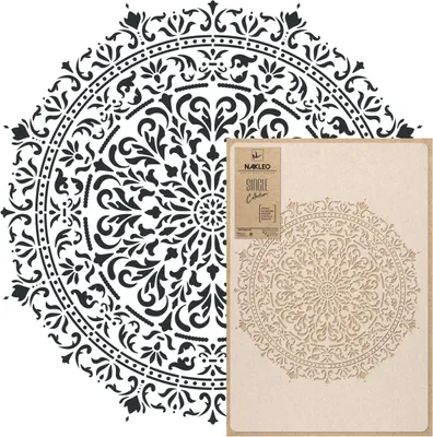 Produktbild von Mandala Große Malschablonen, Durchmesser 56 cm, Glamour Mandala Schablone, Wiederverwendbare Kunststoff Wandschablone DIY