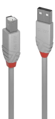 Produktbild von LINDY 36683 2m USB 2.0 Typ A an B Kabel, Anthra Line, Grau