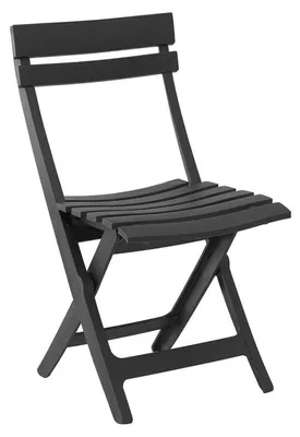 Imagen del producto de Ibenzoa® Silla plegable color antracita – plegable, de polipropileno, ideal para balcón, terraza y camping, 80 x 50 x 42 cm, altura del asiento aproximadamente 43 cm