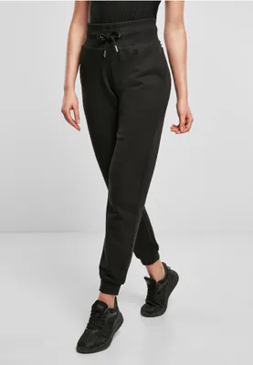 Image de Urban Classics TB4086 | Ladies Organic High Waist Sweat Pants Pantalon de jogging pour femmes - Couleur : Black - Taille : S