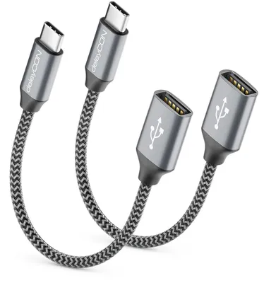 Produktbild von deleyCON USB-C auf USB-A Adapter 2.0 OTG Typ-C auf A-Buchse, 2 Stück