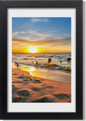 Produktbild von Bild 20x30 MDF-Rahmen, Wandkunst Sonnenuntergang Meer