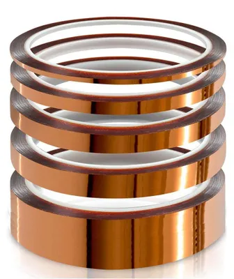 Productafbeelding van 5-pack Hittebestendige Tape - Hoge Temperatuur Tape - Kapton Tape - Polyimide Film Plakband - Multi - Formaat 3 mm - 6 mm - 8 mm - 12 mm