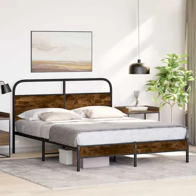 Immagine prodotto di vidaXL Rete da letto senza materasso 150x200 cm in legno di rovere affumicato