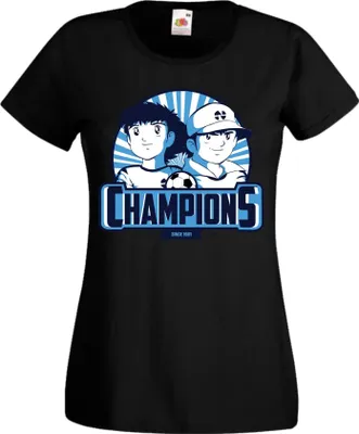 Immagine prodotto di Maglietta da donna Manga Anime Captain Tsubasa 01 Captain Tsubasa, Lady L , Noir